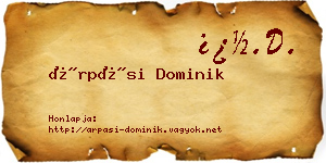 Árpási Dominik névjegykártya