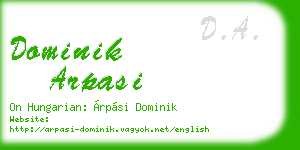 dominik arpasi business card